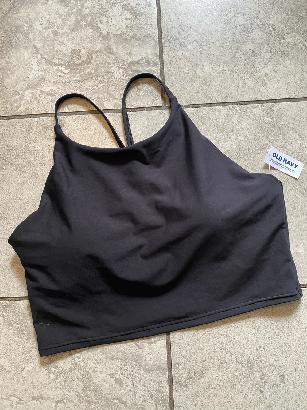 Old Navy Black High-Neck Sports Bra Tank